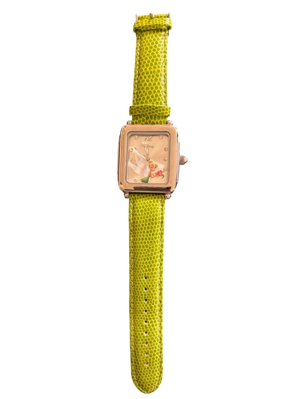 DISNEY TK1022 Tinker Bell Fairy
Watch Green Leather Band Japan MVT~Needs Battery
